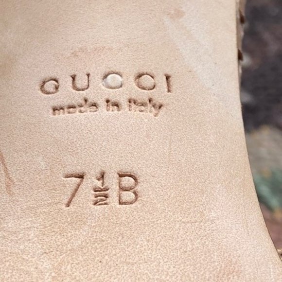 Gold Gucci Snake Skin Platform Disco Sandals Gently Used 7.5 B - Picture 2 of 8